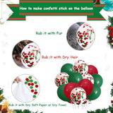 50pc Christmas Confetti Balloon Kit Red, Green & Gold 12-Inch Party Set