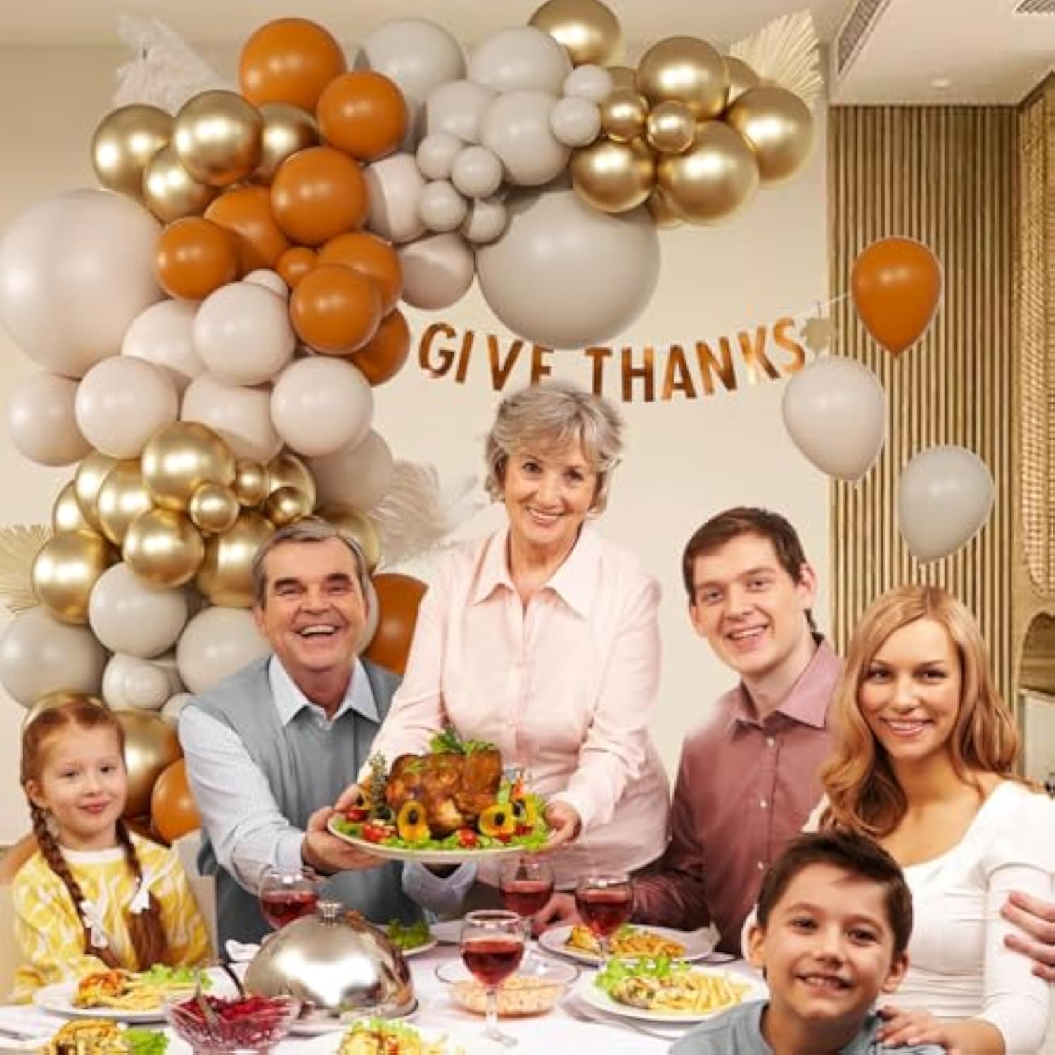 Fall Balloon Arch Garland Kit: Burnt Orange, Sand, & Gold - 166pcs