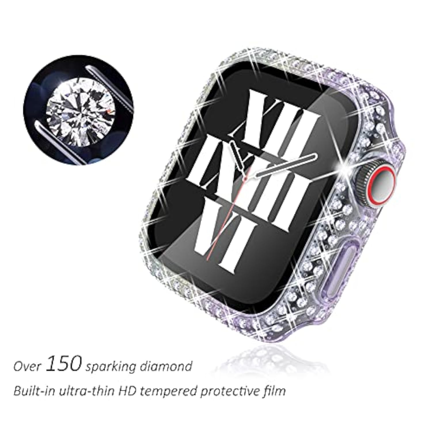 3-Pack Compatible With Bling Watch Series 6 40Mm Cases Crystal Diamond Bumper Cover With Screen Protector For Iwatch Se2/Se Series 6 5 4 Men Women, (40Mm, Rosegold/Rainbow/Clear)