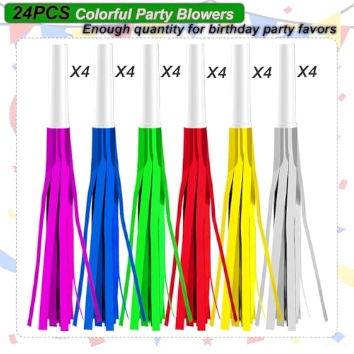 24 Pcs Colorful Party Blowers & Noise Makers Bulk Set
