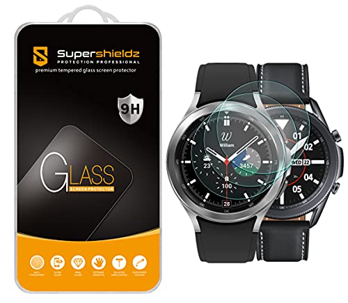 (3 Pack) Designed for  Galaxy Watch 3 (45mm) / Galaxy Watch 4 Classic (46mm) Tempered Glass Screen Protector, 0.3mm, Anti Scratch, Bubble Free