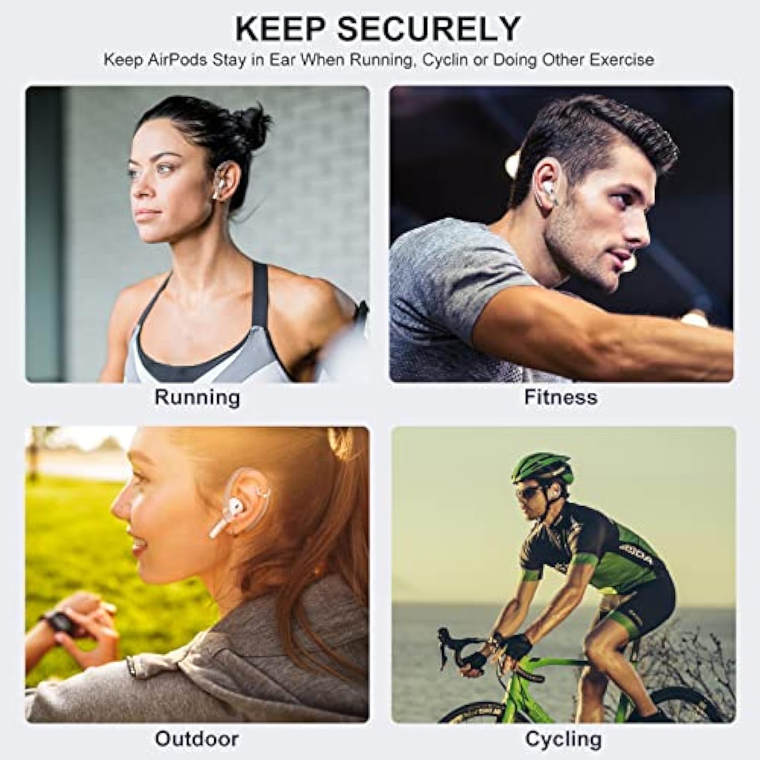 2 Pairs Airpods Ear Hooks For Airpods Pro 3, Airpods Pro 2, Airpods Pro, Airpods 4, 3, 2 & 1, Upgraded Anti Slip Sports Clip Hooks For Airpods 1, 2, 3, 4,Pro, Pro 2, Pro 3 – Transparent