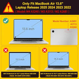For M4 Macbook Air 13.6 Inch Case 2025-2022 Release M2 Chip Model A3240 A3113 A2681, Plastic Hard Shell Cover For Macbook Air 13.6 Liquid Retina Display With Touch Id, Composition Book