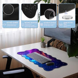 Large Wavy Shape Mouse Pad – Non-Slip Extended Gaming & Office Desk Mat, 31.5 X 11.8 In, Durable Waterproof Keyboard & Mouse Mat For Laptop, Desktop & Multi-Monitor Setup,Stunning Nebula Space