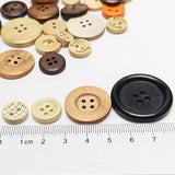 Mix 100Pcs New Wood Button 4 Holes Craft Clothe Sewing Decor … (Mix, M