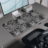 Black Spider Web Desk Pad Mouse Pad,Large Gaming Mouse Mat With Stitched Edges,Non-Slip Waterproof Rubber Base Mousepad For Office Work Home Desk Mat(27.5X11.8 In)