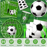 2026 World Soccer Party Decorations, 143Pcs Soccer Cup Birthday Party Supplies-Serves 24 with Plates and Napkins Tablecloth Birthday Banner for World Soccers Sports Theme Birthdays Decorations