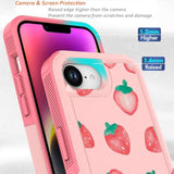 For Iphone 16E Case 2025: Cute Flowers Floral Design For Girls Women Slim Soft Tpu Bumper Shockproof Silicone Cell Phone Cover (Strawberry)