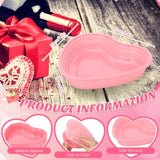 6 Pcs Pink Heart Shaped Food Storage Containers 34 Oz Plastic Seasoning Plates Dessert And Lunch Box Valentine'S Day Heart Box With Clear Lid For Valentine Kitchen Restaurant Fruit Vegetable Food