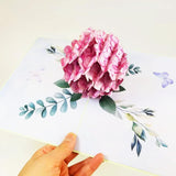 Hydrangea Flower Birthday Card (Pink) - Birthday, Retirement, Graduations, Thank You And Celebrations For Mom, Her, Girl, Wife