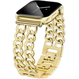 Gold Watch Bands For Women Compatible With Apple Watch Band 38Mm 40Mm 41Mm 42Mm (S10) Adjustable Metal Band Cowboy Steel Chain Bracelet For Iwatch Series1/2/3/4/5/6/7/8/9/10/Se (No Case)