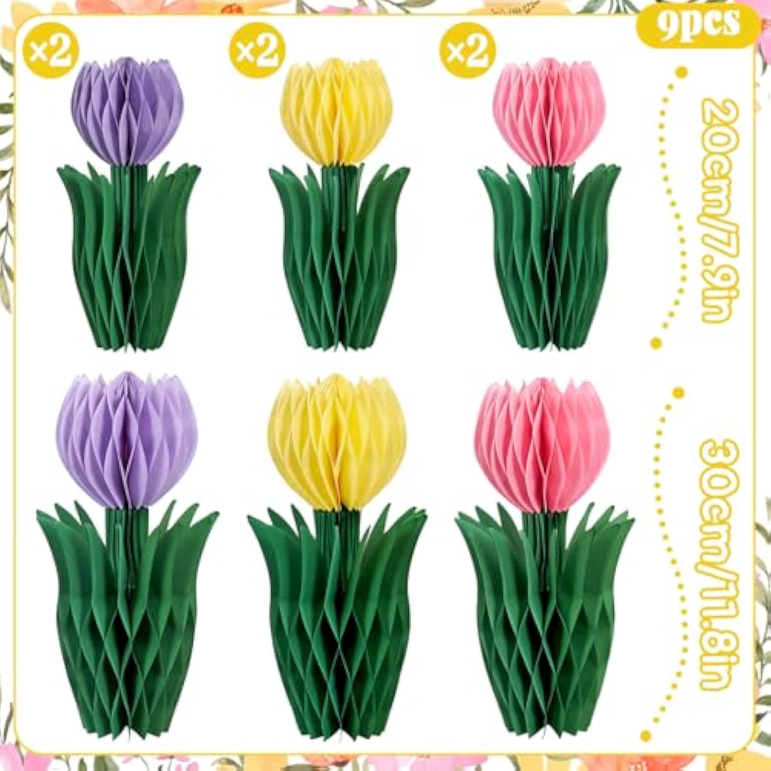 Tulip Paper Flower Centerpieces For Table Spring Party Decorations For Table Pastel Tulip Honeycomb Mothers Day Decoration, Floral Centerpieces For Easter Party Birthday Tea Party
