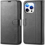 Case Wallet for iPhone 15 Pro Max, RFID Blocking 4 Card Holder Kickstand Shockproof TPU Inner Case, PU Leather Magnetic Flip Folio Cover, Black