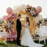 Pink Ivory White And Champagne Gold Balloon Arch Kit – Double Stuffed Dusty Pink, Blush Pink Balloon Garland Kit With Butterflies For Birthday, Baby Shower, Bridal Shower, Wedding, Boho Party Decor
