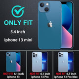 For Iphone 13 Mini Case, Military Grade 3 In 1 Heavy Duty Shockproof/Drop Proof/Dust Proof Case With 2Pcs Tempered Glass Screen Protector (Black/Grey)