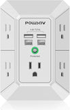 5 Outlet Surge Protector Power Strip with 4 USB Ports Multi Outlet Wall Charger for Home Office