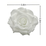 Fake Flower Heads For Craft,3.8" White Rose Heads Artificial Flowers,36 Pcs Silk Rose Forwedding Decoration Party Home Decor,Diy Crafts(White, 3.8)