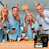 50Th Birthday Invitations With Envelopes - Black Gold Glitter Fill-In Invites Cards - Surprise Birthday Party Invitation Card For Him/Her - Adults Birthday Party Favors Supplies Decorations (20 Pack)