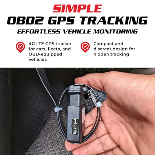 Obd Gps Tracker For Cars, Trucks, And Vehicles, Hidden Locator Tracking Device, Sim Card Included, Simple Plug-In To Obd2 Port, Us, Ca, Mx Coverage & Flexible Subscription