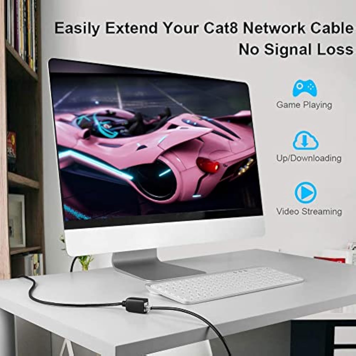 Cat8 Ethernet Extension Cable, CableCreation RJ45 Shielded Male to Female Exte