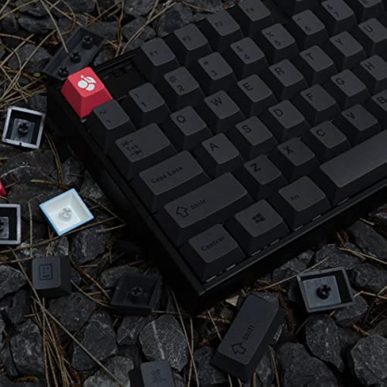 Pbt Gray Keycaps Set Cherry Profile Retro Dye-Sub Keycaps 130 Keys Custom Mini