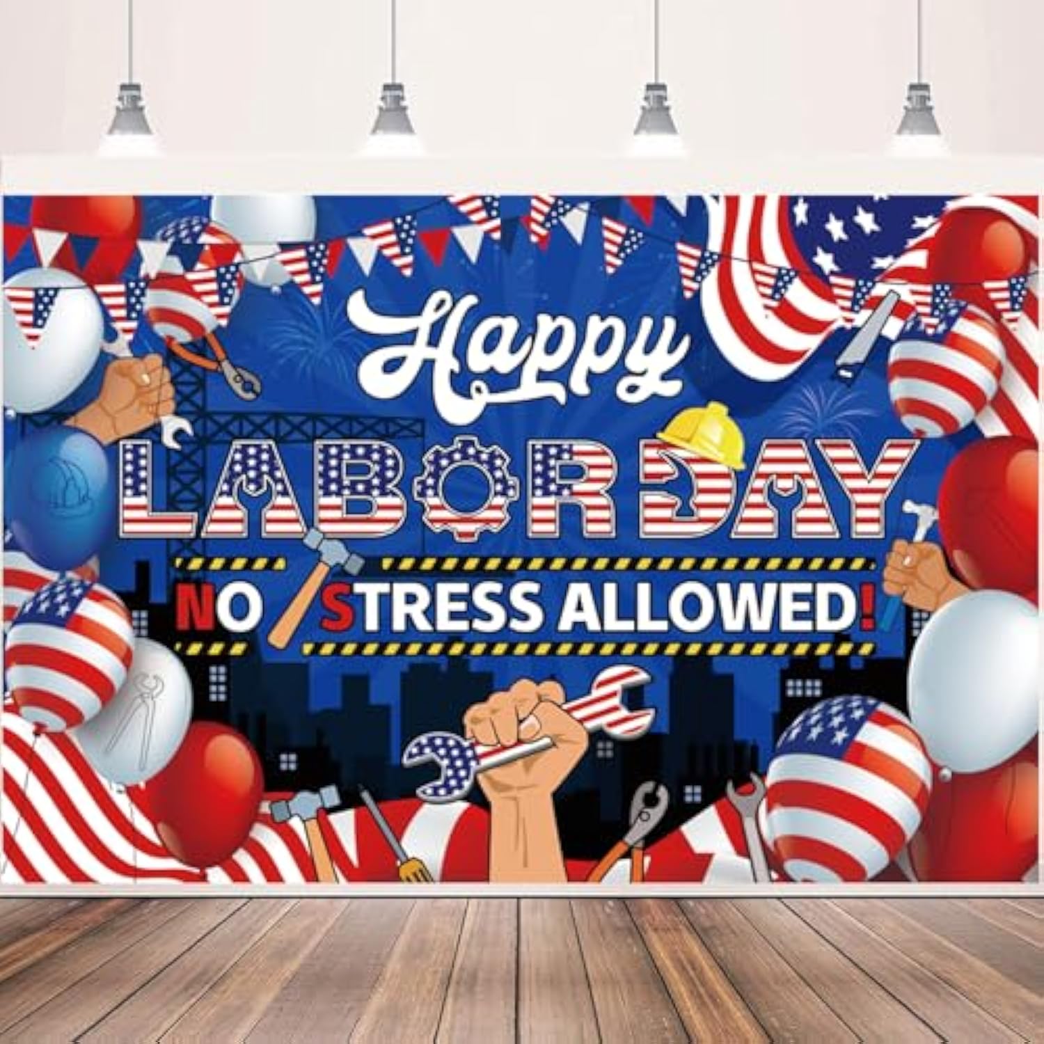 Labor Day Decorations Banner Remember And Honor Laborer Banner Stars And Stripes Style Celebration Party Decorations Happy Labor Day Party Photo Background