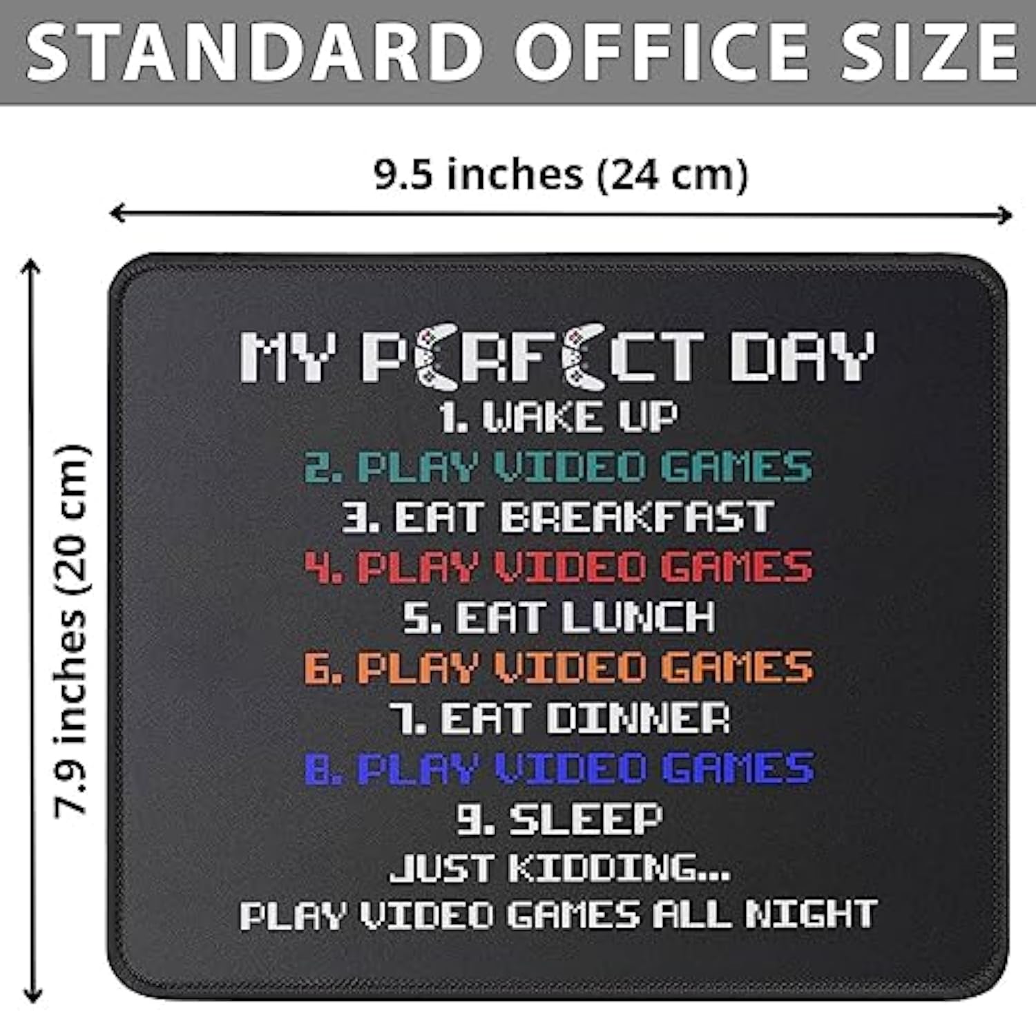 Gaming Mouse Pad - Gamer Gifts For Teen Boys & Men - Funny Gamer Mousemat 9.5 Inch - Video Games Gamer Gift Mousepads