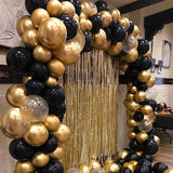 Birthday Party Black Gold Balloon Garland Arch Kit Latex Balloons For 2025 Graduation Class Party Bridal Shower Wedding Baby Shower And Father'S Day Party Decorations
