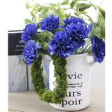11 Inch Bouquets 10 Stem Carnations,Outdoor Uv Resistant No Fade Artificial Flower,Mini Carnation Silk Petals Fake Flowers Forever Plants For Photo Props Home Party And Wedding Decor (Dark Blue)