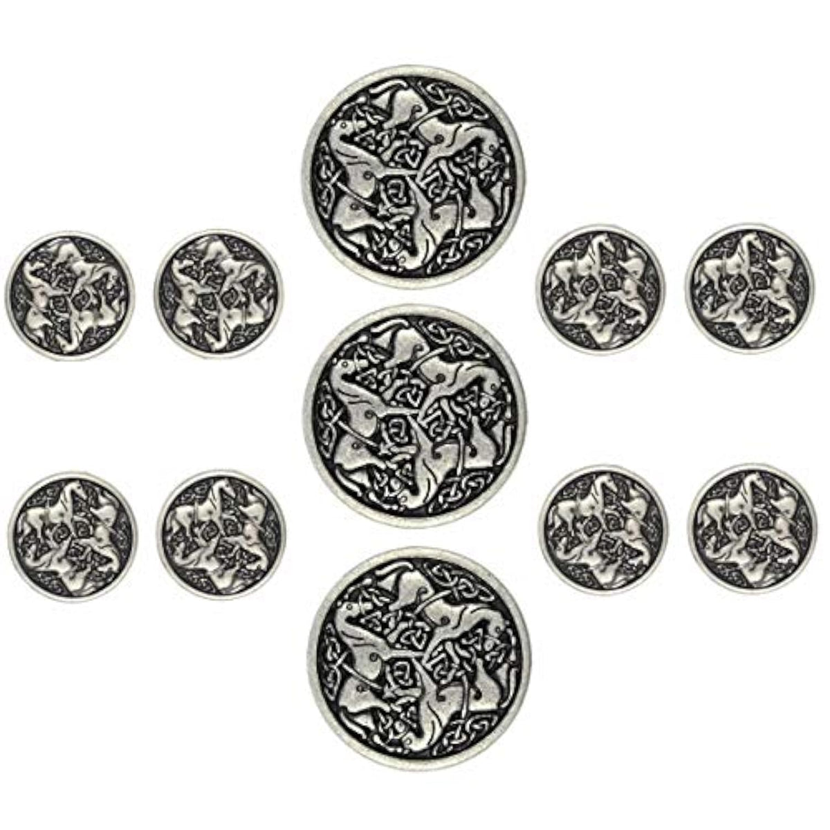 Celtic Horses Metal Shank Buttons. Blazer Button Set. 3 Pcs Of 25Mm, 8