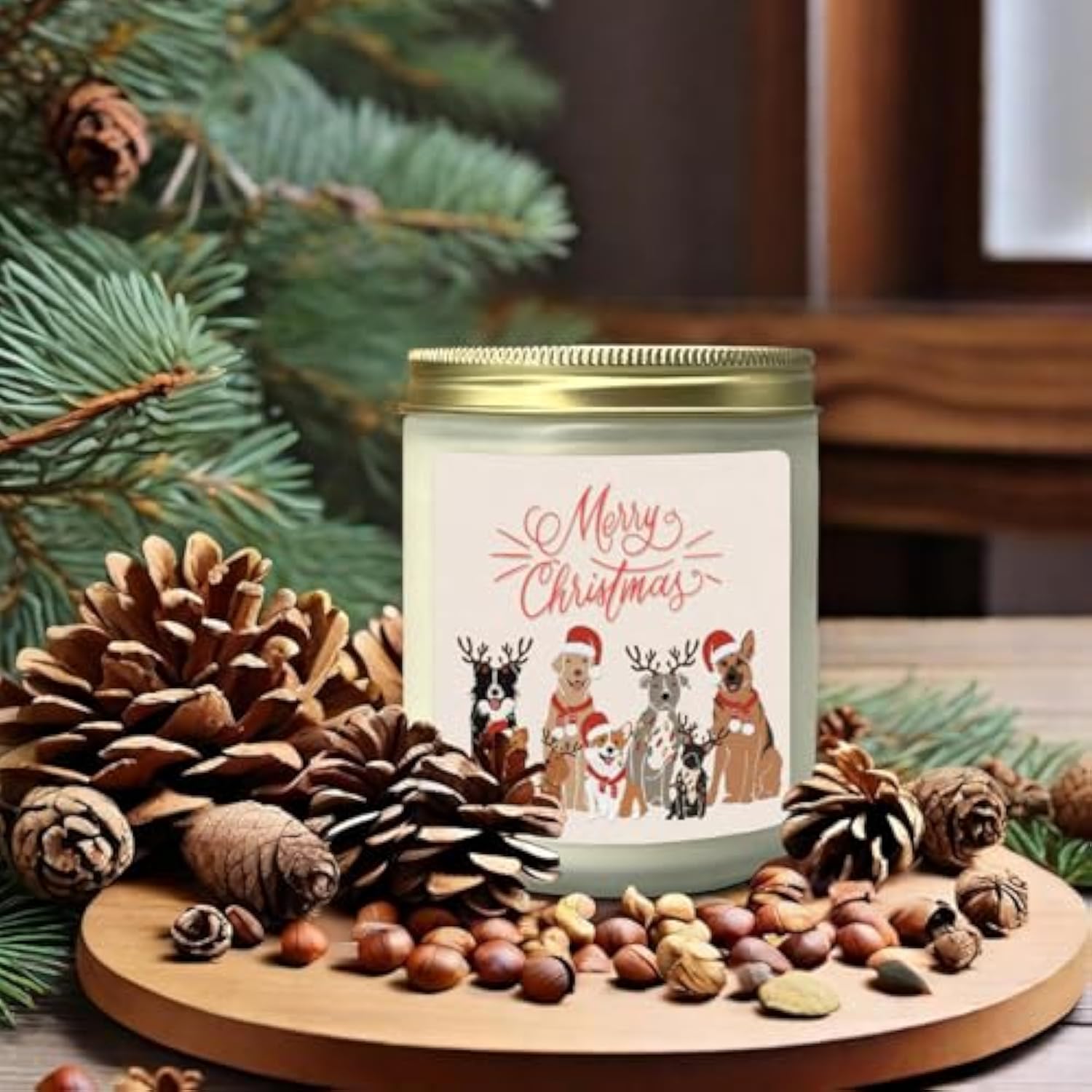 Dog Christmas Scented Candles, Dog Christmas Decorations, Dog Candle, Dog Mom Candle, Dog Gifts, Dog Gifts For Women Dog Lovers, Dog Mom Gifts, Gifts For Dog Owners, Merry Christmas Cedar Candle