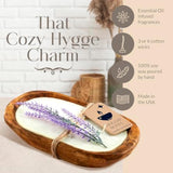 Dough Bowl Candle Co. Christmas Tree Soy Candle - 3 Wick Rustic Farmhouse Decor Odor Eliminator In Ornamental Wooden Bowls, 20 Ounce All-Natural Gifts For Women And Men, Wooden Decor Dough Bowls