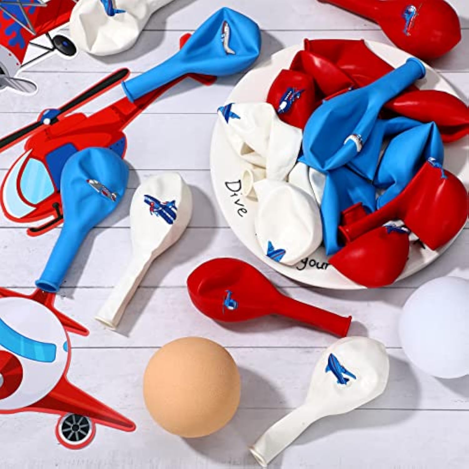 45PCS Airplane Balloon Party Set – "Time Flies" Birthday Decorations for Kids & Baby Shower