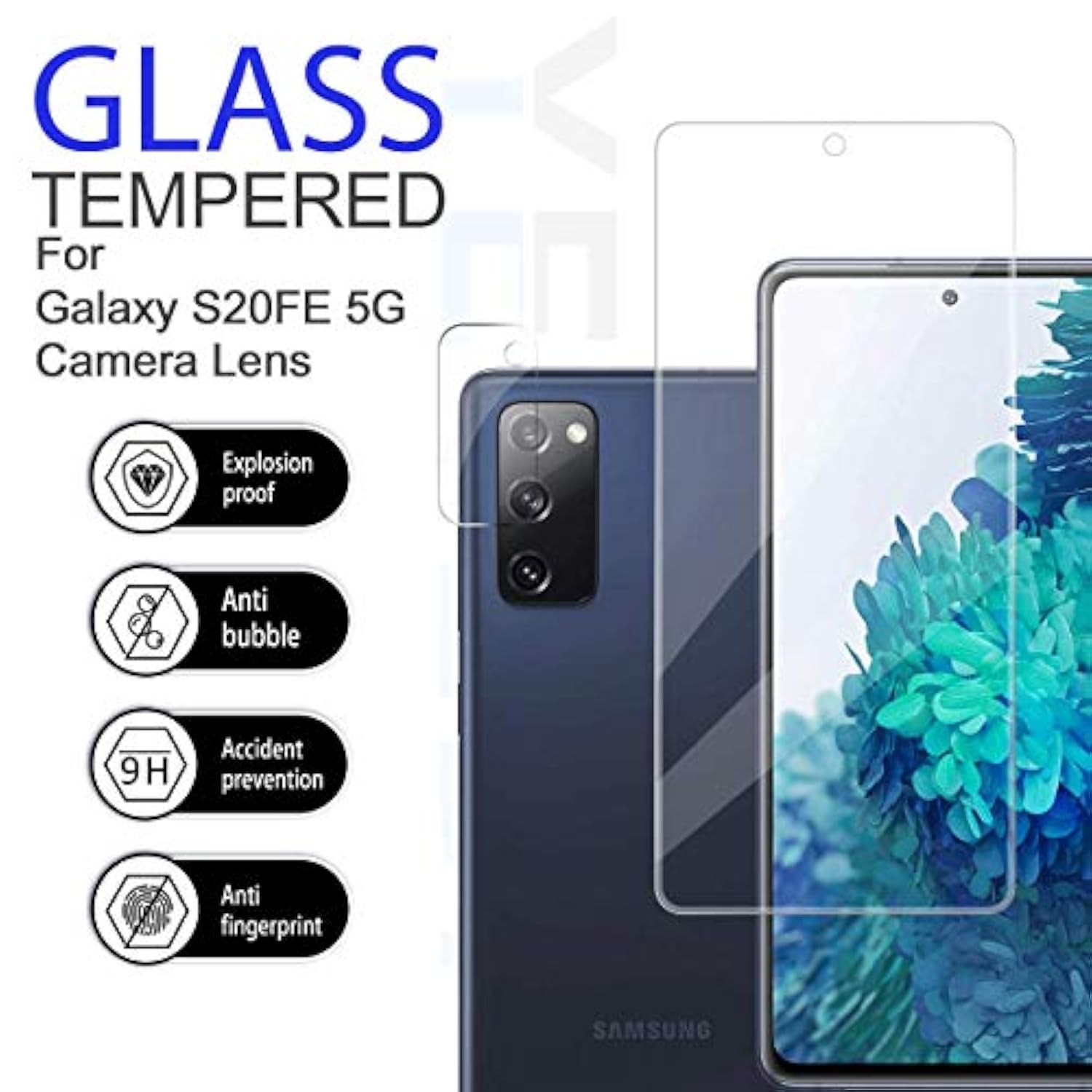 Galaxy S20 Fe Hd Clear Tempered Glass Screen Protector + Camera Lens Protectors By , [2+2 Pack] [3D Glass] [Anti-Glare] [Bubble-Free] Screen Protector Glass For Samsung Galaxy S20 Fe