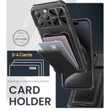 iPhone 15 Pro Max Case with Card Holder and Kickstand, Black - Premium Protection for Your Device