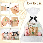 5 Set Leather Empty Gift Basket With Gift Bags Bow Ribbons Greeting Cards 9.8X8.3X3.5'' Empty Basket For Wedding Gifts Career Advancement Birthday Snack Storage Favor(Silver)