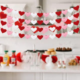 4 Pack Felt Heart Banner Pre-Strung Valentine’S Day Garland Banner Hea