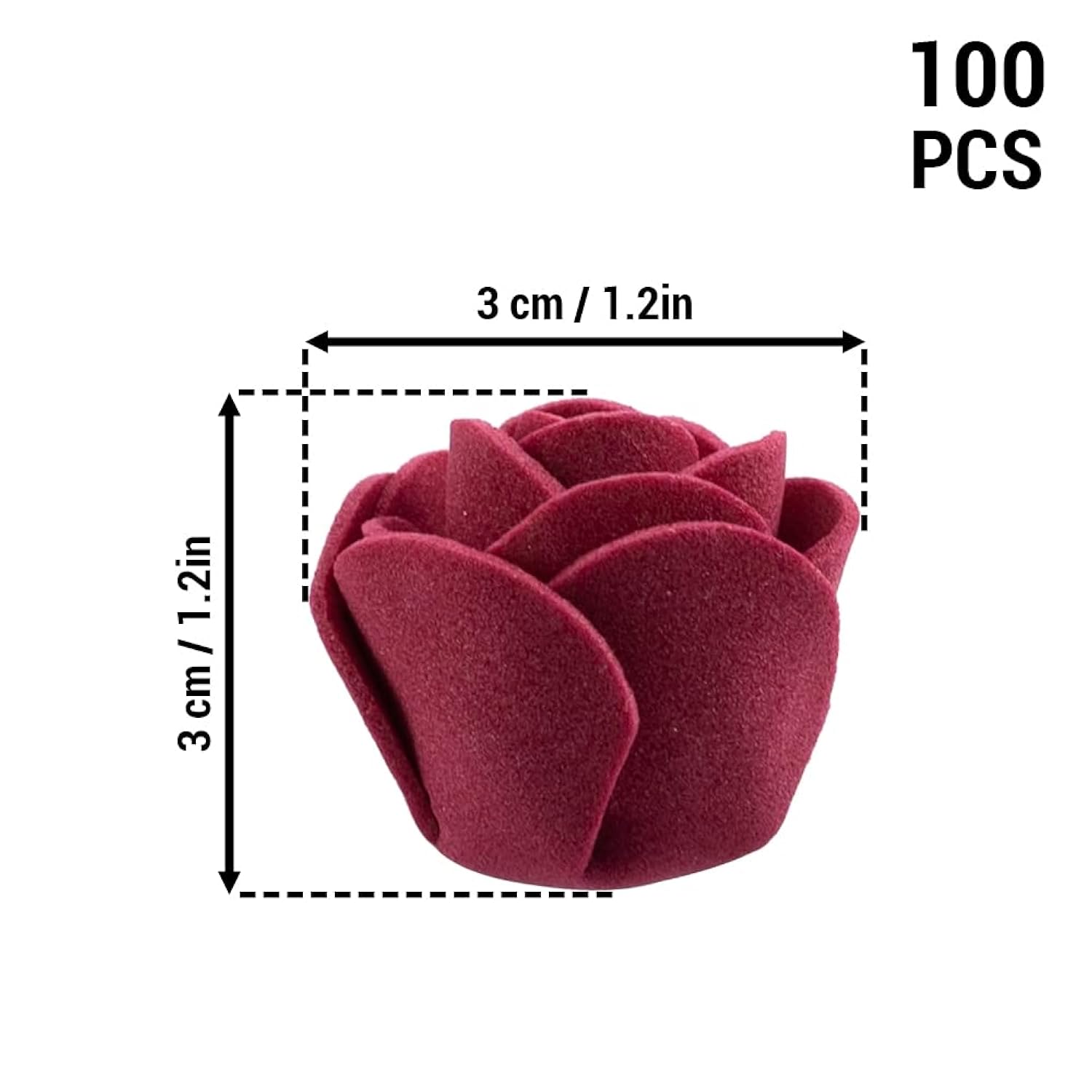 100 Pcs Foam Artificial Burgundy Roses Mini Fake Flowers Mini Artificial Fake Rose Heads Artificial Floral For Diy Bouquets Party Baby Shower Home Decorations Wedding