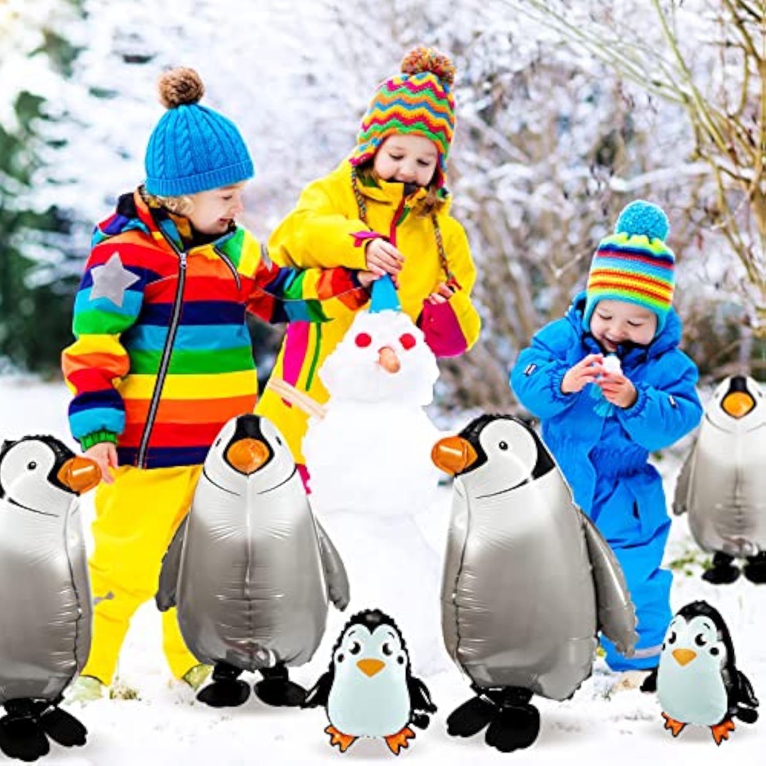 14pcs Walking Penguin Foil Balloons for Kids Birthday Baby Shower Party Decor