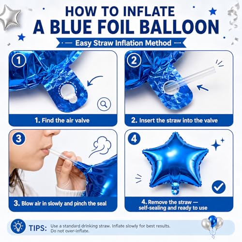 Happy Fathers Day Balloons Father's Day Banner for Father's Day Party Decorations (Fathers Day Blue)