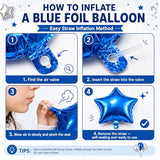 Happy Fathers Day Balloons Father's Day Banner for Father's Day Party Decorations (Fathers Day Blue)