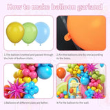 Green Blue Yellow Orange Balloon Arch, Rainbow Balloon Garland With Rose Red Yellow Orange Blue Green Latex Balloons Rose Red Foil Balloons For Birthday Aloha Luau Fiesta Party Decorations