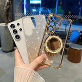 for  S26 Ultra Case Glitter with Kickstand Cute Bling Sparkly Rhinestone Mirror Stand Women Case for Galaxy S26 Ultra - Gold