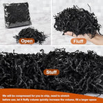 Shredded Paper For Gift Baskets, 1/2Lb (8 Oz) Black Crinkle Paper Filler, Crinkle Cut Paper Shred For Birthdays, Weddings,Boxes Bags, Christmas, Basket Filler,Anniversaries,Gift Wrapping