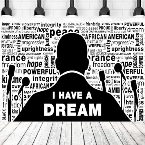 Martin Luther King Jr. Backdrop for MLK Day Decorations I Have A Dream Photography Background Black History Month African American Decor Banner 7x5ft