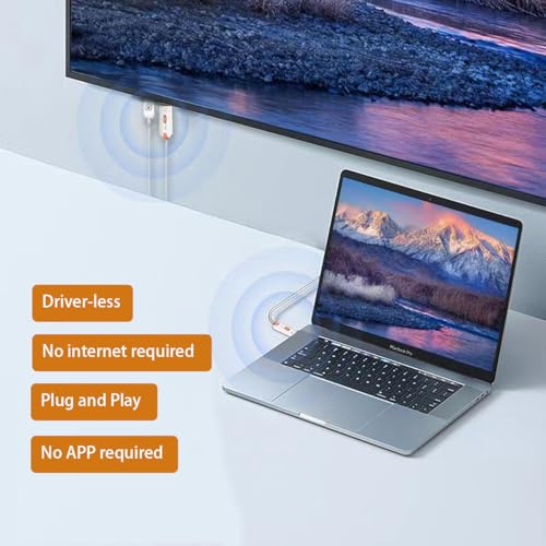 HDMI Wireless Transmitter Receiver, HDMI Extender Wireless 165FT Long Distance, Stable Plug and Play Video Audio Adapter Projection Mirror for