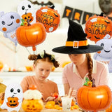 Halloween Ghost & Pumpkin Foil Balloon Set - Party Decorations, Photo Props