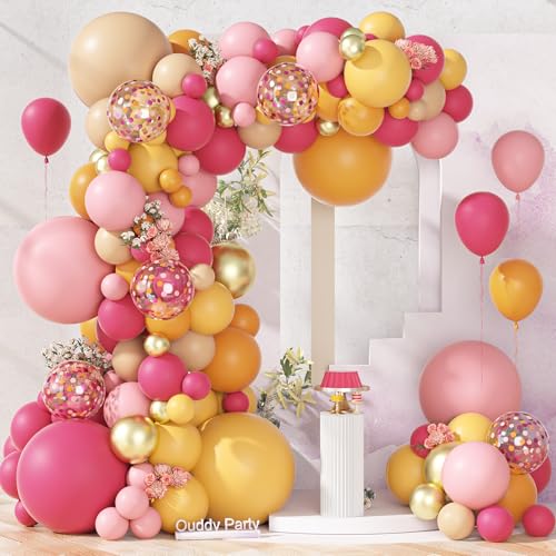 149Pcs Pink and Orange Balloon Garland Kit 18 12 10 5Inch