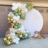 Sage Green Balloon Garland Arch Kit With Sand White Chrome Metallic Go