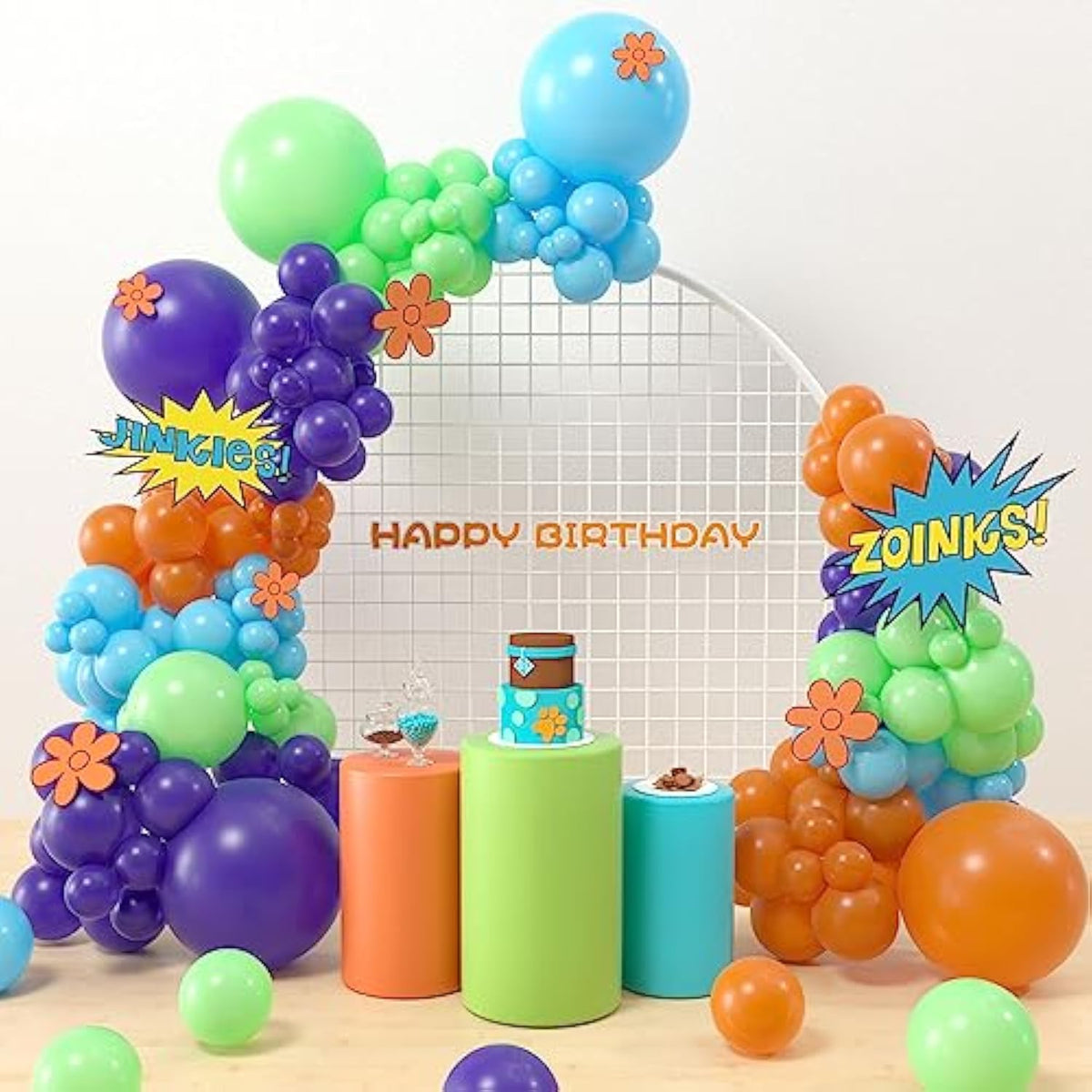 Cartoon Dog Party Supplies - 145 Pcs Cartoon Dog Theme Balloon Garland Arch Kit, Blue Orange Purple Green Latex Balloon Arch For Kids Adventure Dog Birthday Party Supplies Decorations